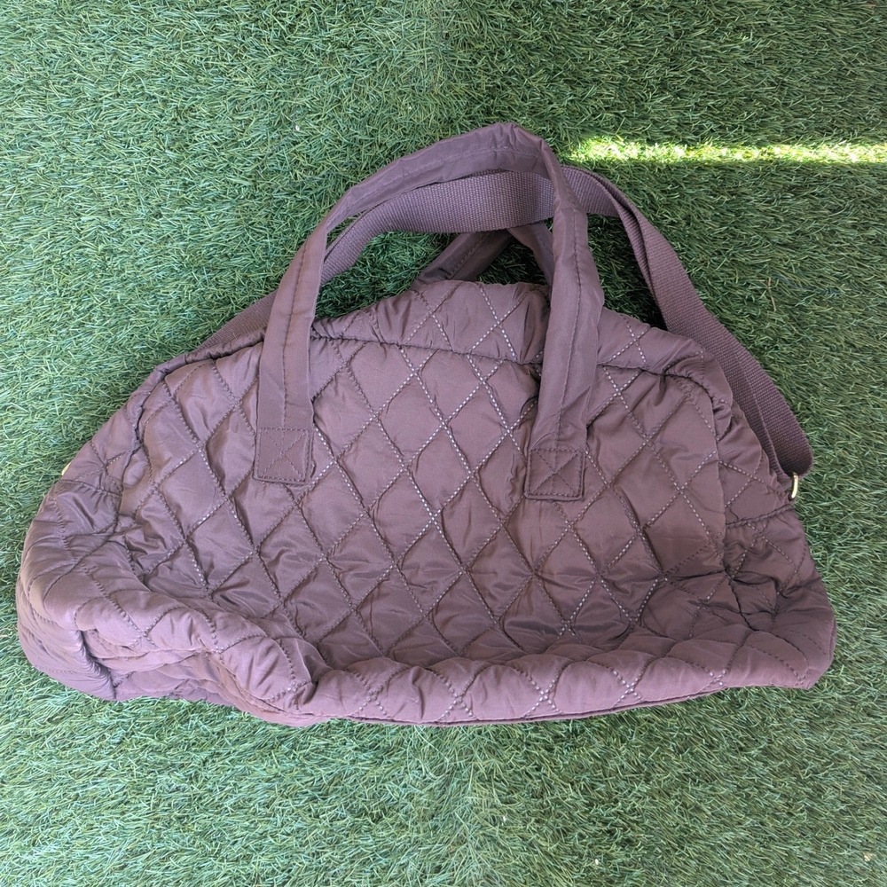 New With Tags Ulta Beauty Quilted Duffle Bag Plum Purple Weekender Travel Gym - Picture 4 of 8